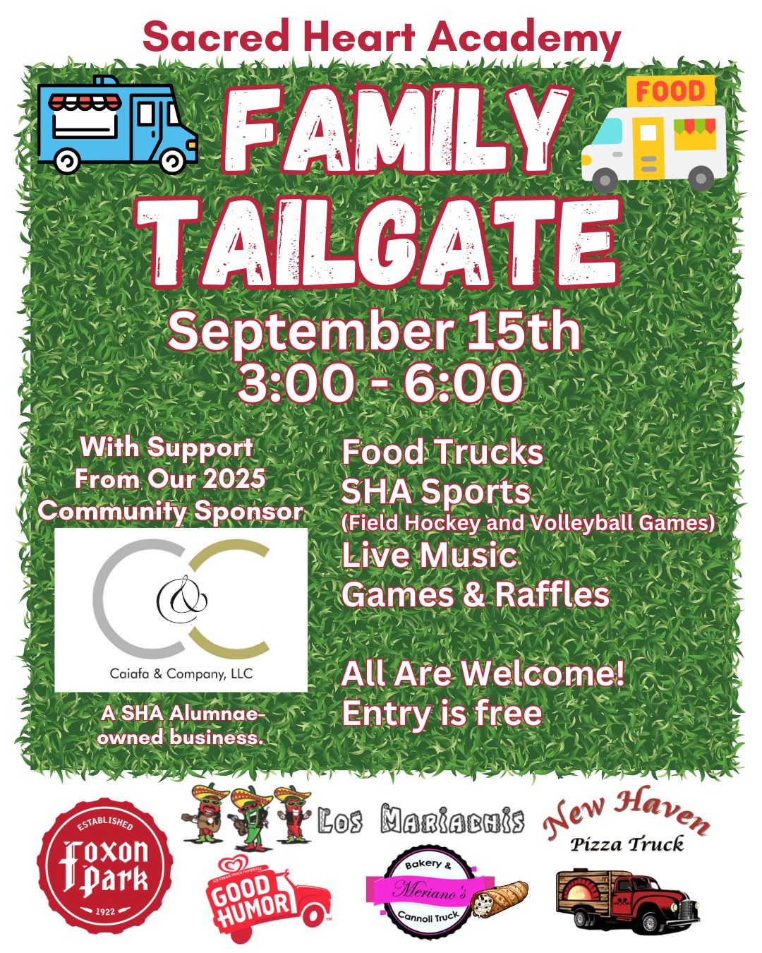Sacred Heart Academy Family Tailgate flyer